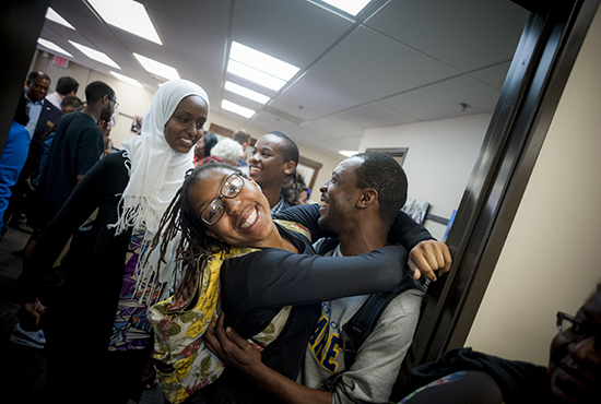 Students hugging